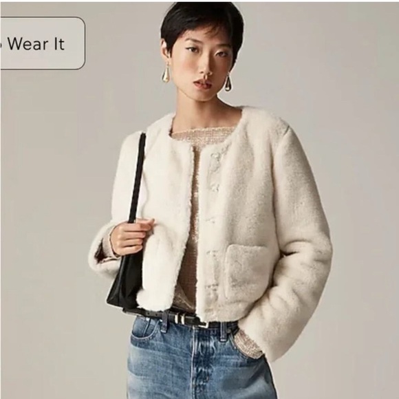 J. Crew Jackets & Blazers - J.Crew Faux Fur Lady Jacket | Natural Cream | Size M | Worn Once 🤍✨